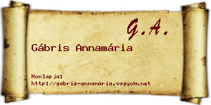 Gábris Annamária névjegykártya